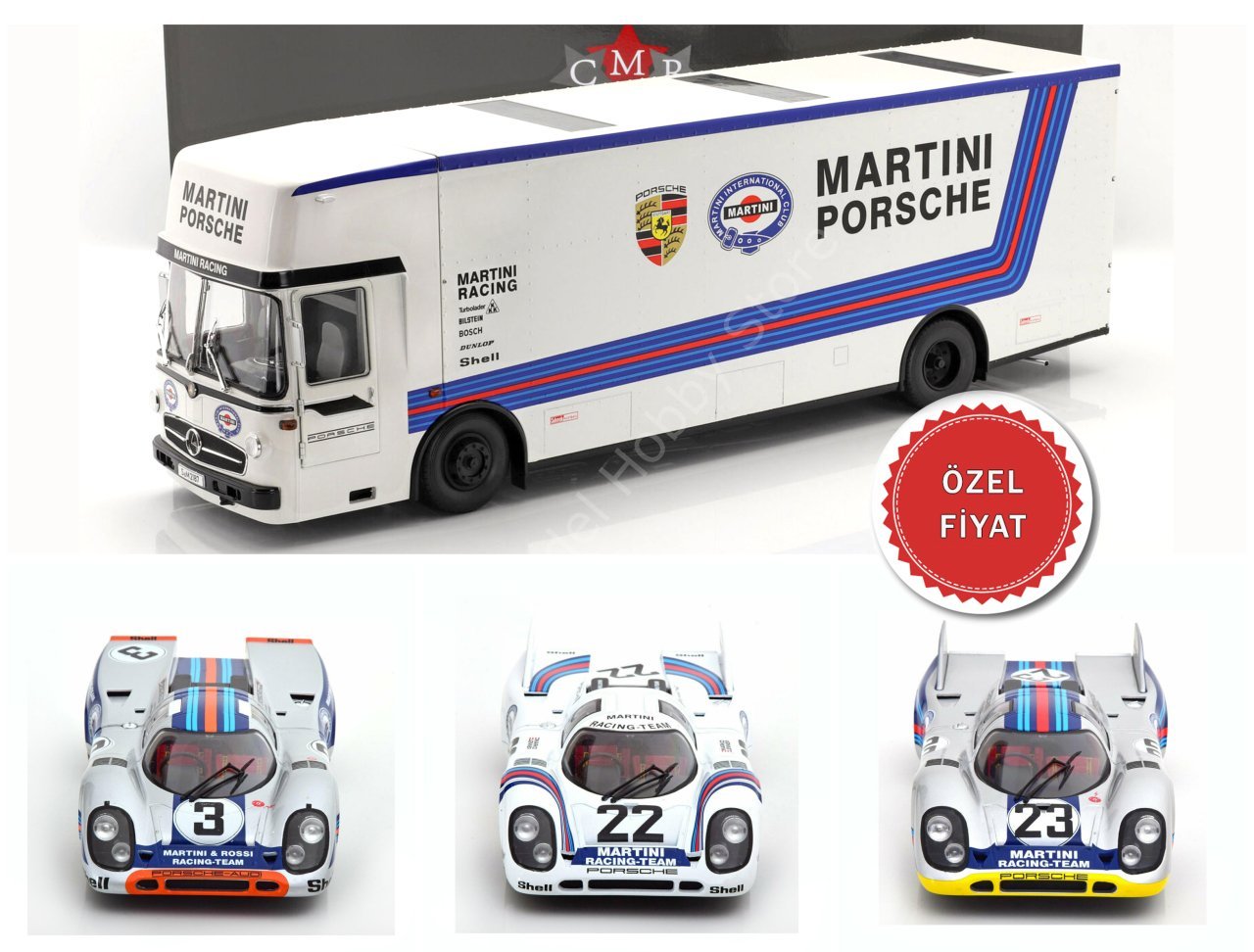 1:18 Porsche Martini Yarış Takımı Seti