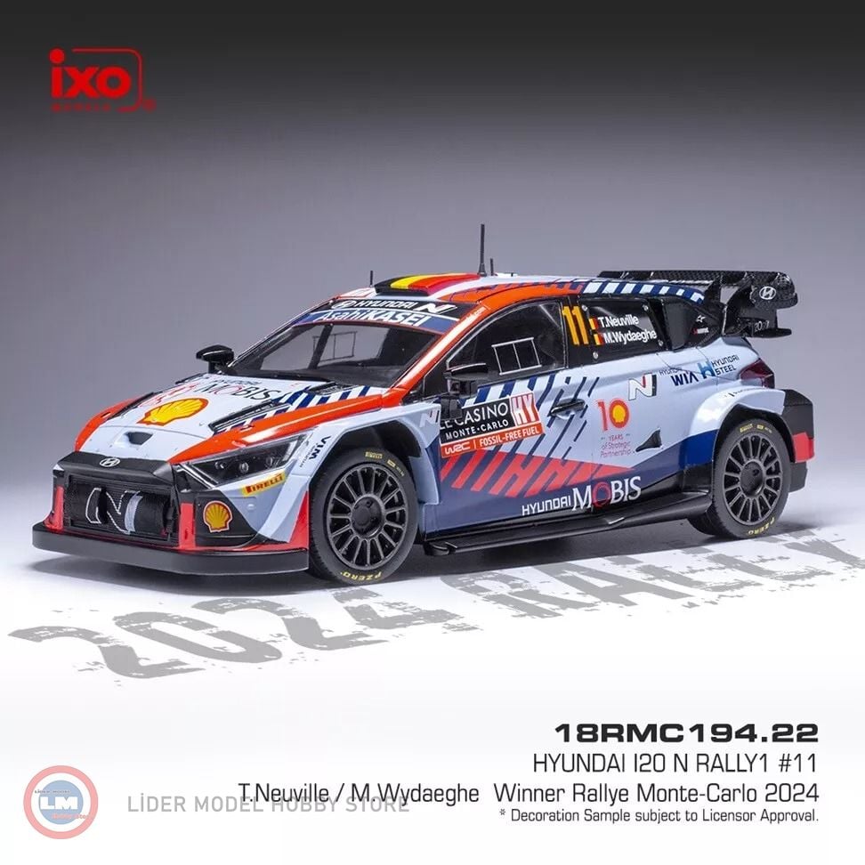 1:18 2024 Hyundai i20 N Rally1, #11, WRC, Rally Monte Carlo