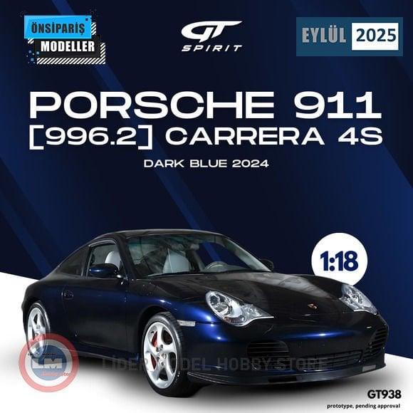 1:18 2022 Porsche 911 996 Carrera 4S Dark Blue