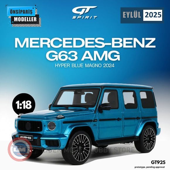 1:18 2024 Mercedes Benz G63 AMG Hyper Blue Magno