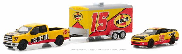 1:64 2015 Ford F-150 2012 Shelby GT500 Enclosed Car Hauler #15