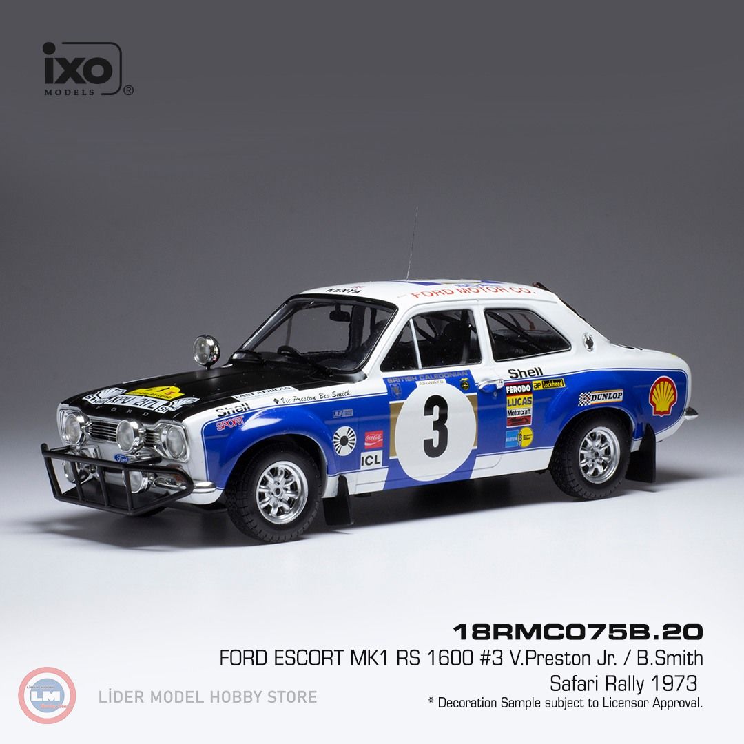 1:18 1973 Ford Escort Mki Rs 1600 #3 Rally Safari