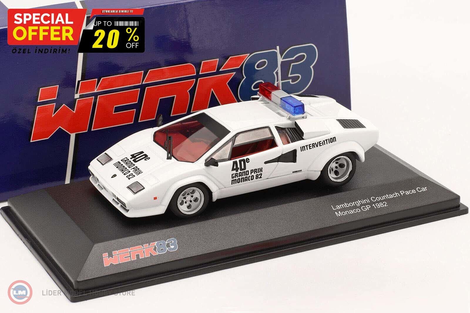 1:43 1982 Lamborghini Countach Safety Car Monaco GP Formel 1
