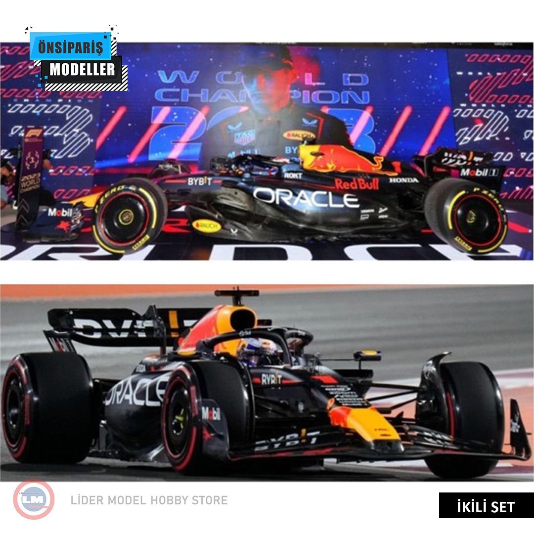 1:18 Minichamps 2'li Set Redbull RB19 Formula 1 Team Oracle #1 Max Verstappen