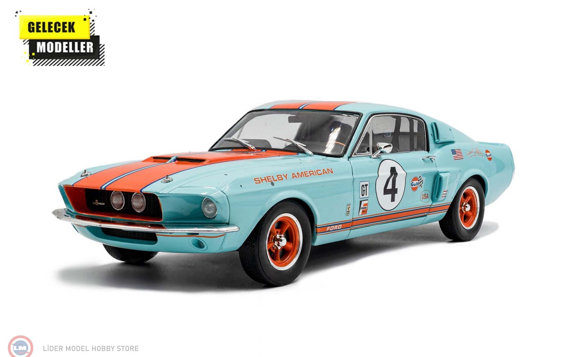 1:18 Solido 1967 Ford Mustang Shelby GT500 #4 Gulf Racing Tribute