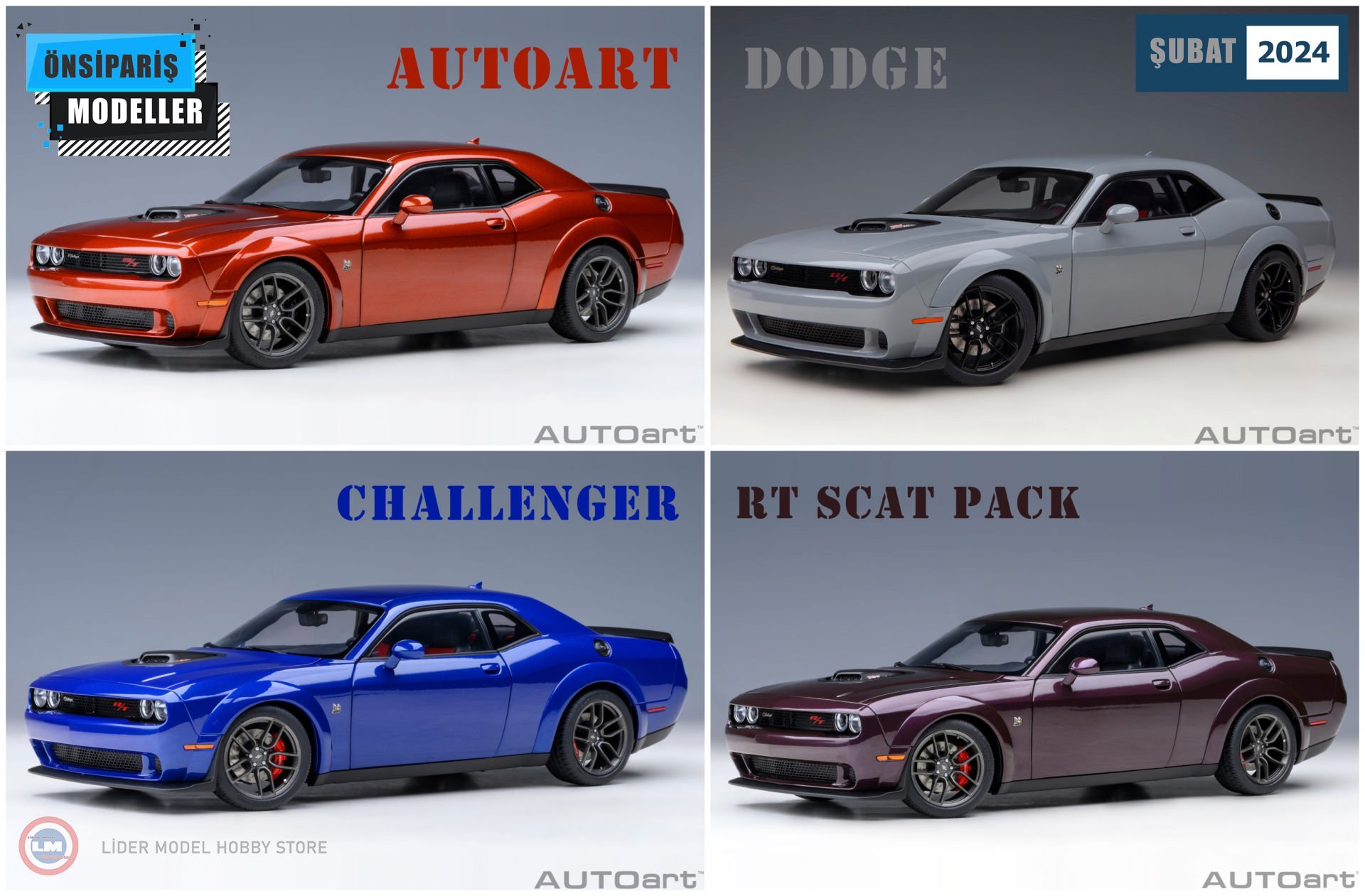 1:18 2022 Dodge Challenger RT SCAT PACK SHAKER WIDEBODY