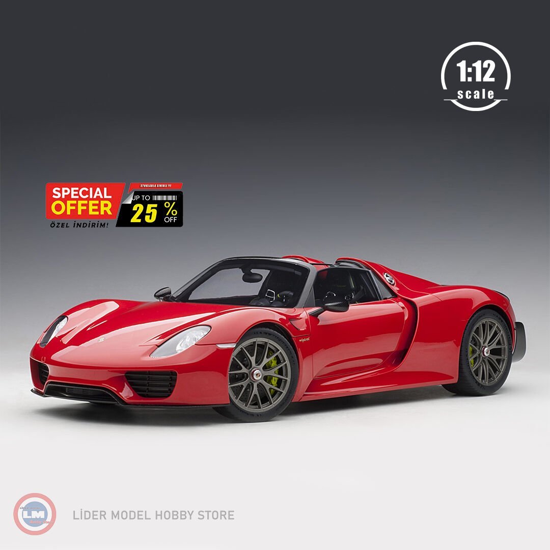 1:12 Autoart 2013 Porsche 918 Spyder Weissach Package (Guards Red)