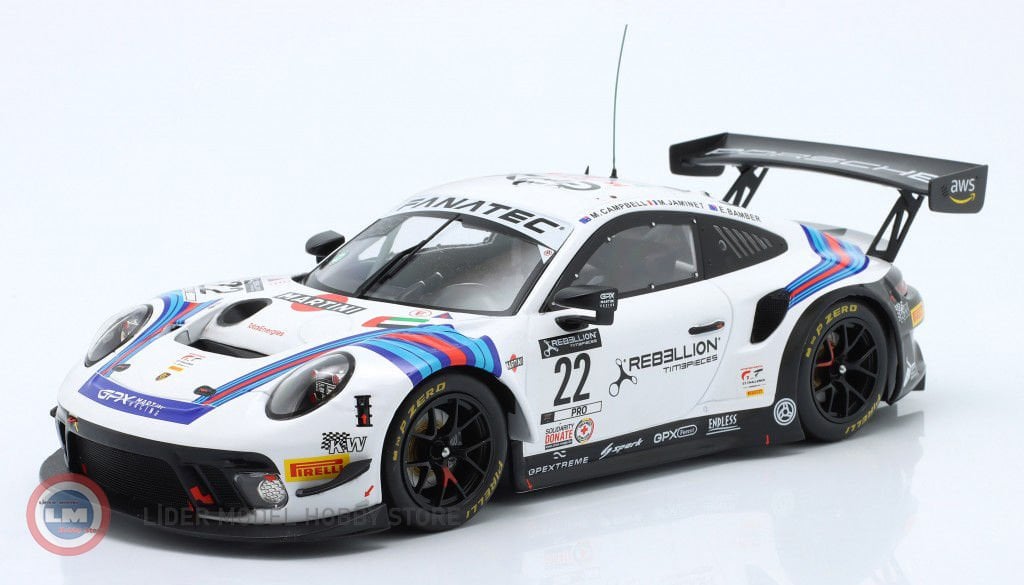 1:18 IXO 2021 Porsche 911 GT3 R #22 - Spa 2021 - Martini Racing GPX