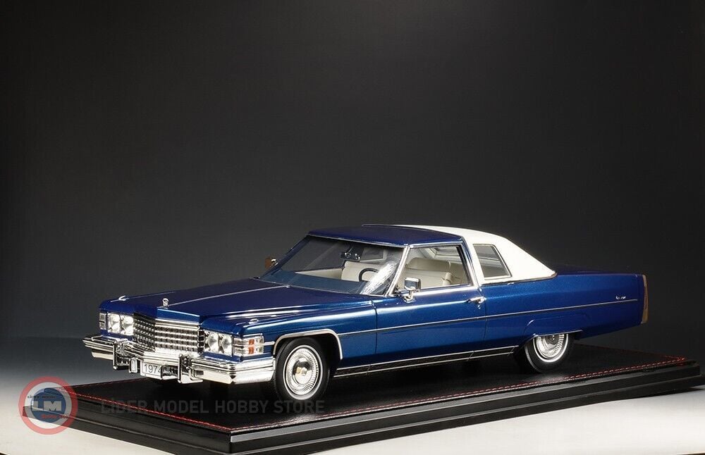 1:18 1974 Cadillac Coupe Deville - Regal Blue Firemist