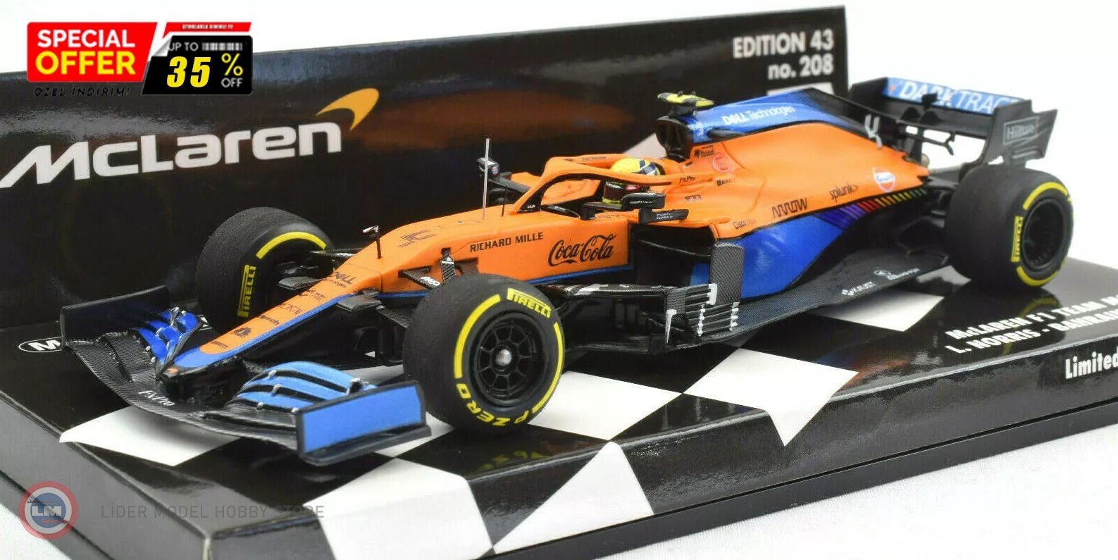 1:43 Minichamps Mclaren F1 TEAM MCL35M #4-BAHRAIN GP 2021-Formula 1