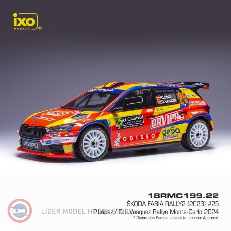 1:18 IXO 2024 Skoda Fabia Rallye 2, #25 Rally Monte Carlo