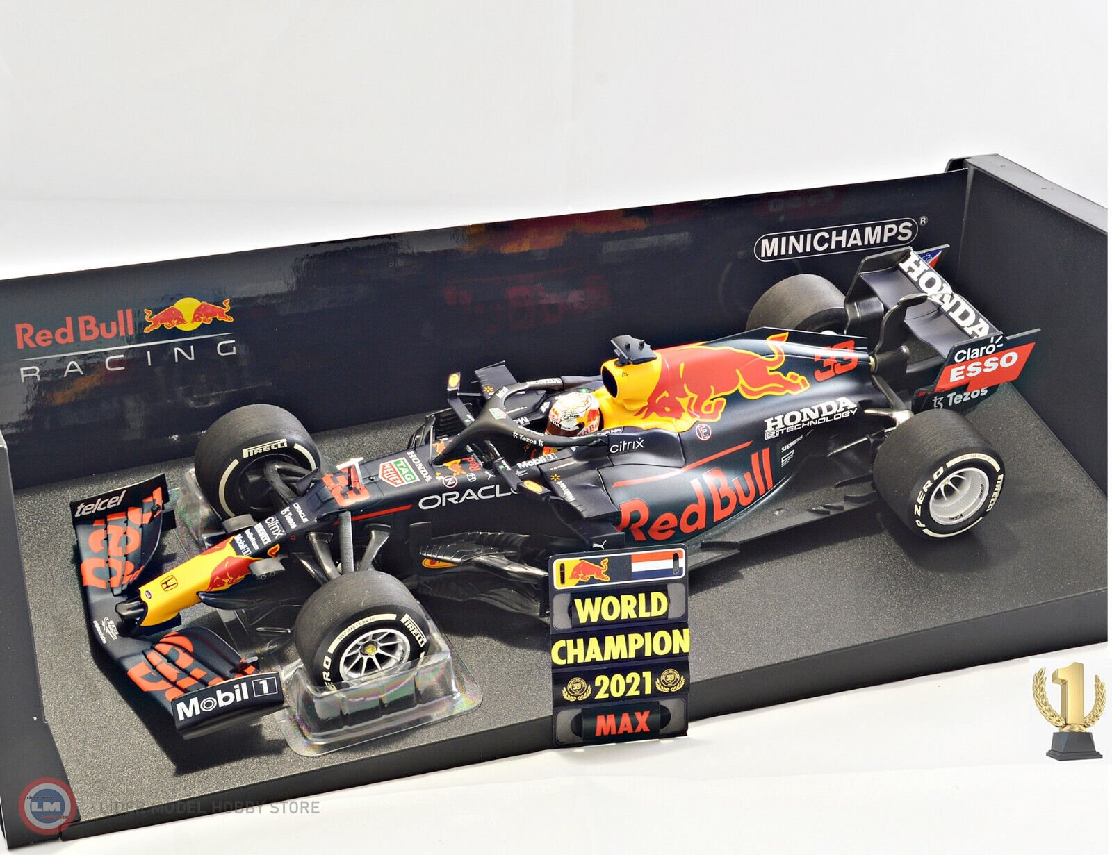 1:18 Red Bull Racing Honda RB16B, World Champion 2021 Max