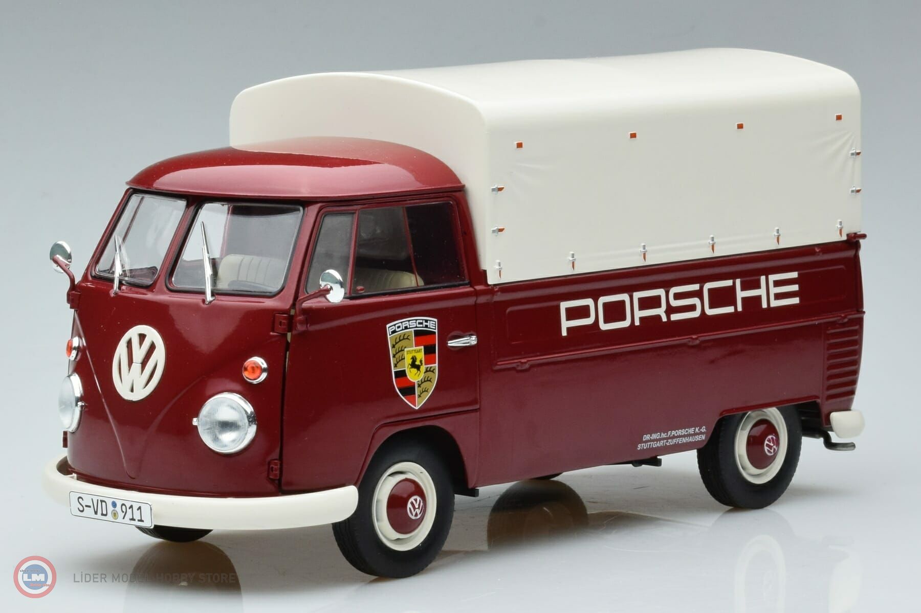 1:18 1950 Volkswagen T1 Pick-Up mit Plane Porsche Service