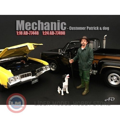 1:18 American Diorama '' Mechanic '' Patrick ve Dog 77448