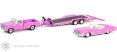 1:64 Greenlight 1974 Cadillac Eldorado Convertible Top Down with 1972 Chevrolet C30 and Heavy Duty Car Hauler True Romance 1993
