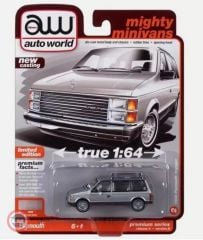 1:64 AutoWorld 1985 Plymouth Voyager (Radiant Silver Metallic with Charcoal Lower Sides)