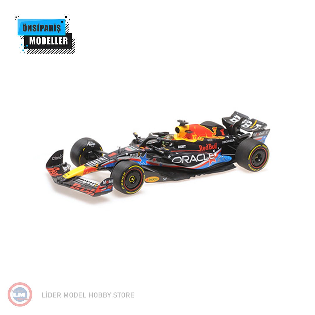 1:18 Minichamps 2023 Oracle Red Bull Racing RB19 Max Verstappen Winner Austin GP