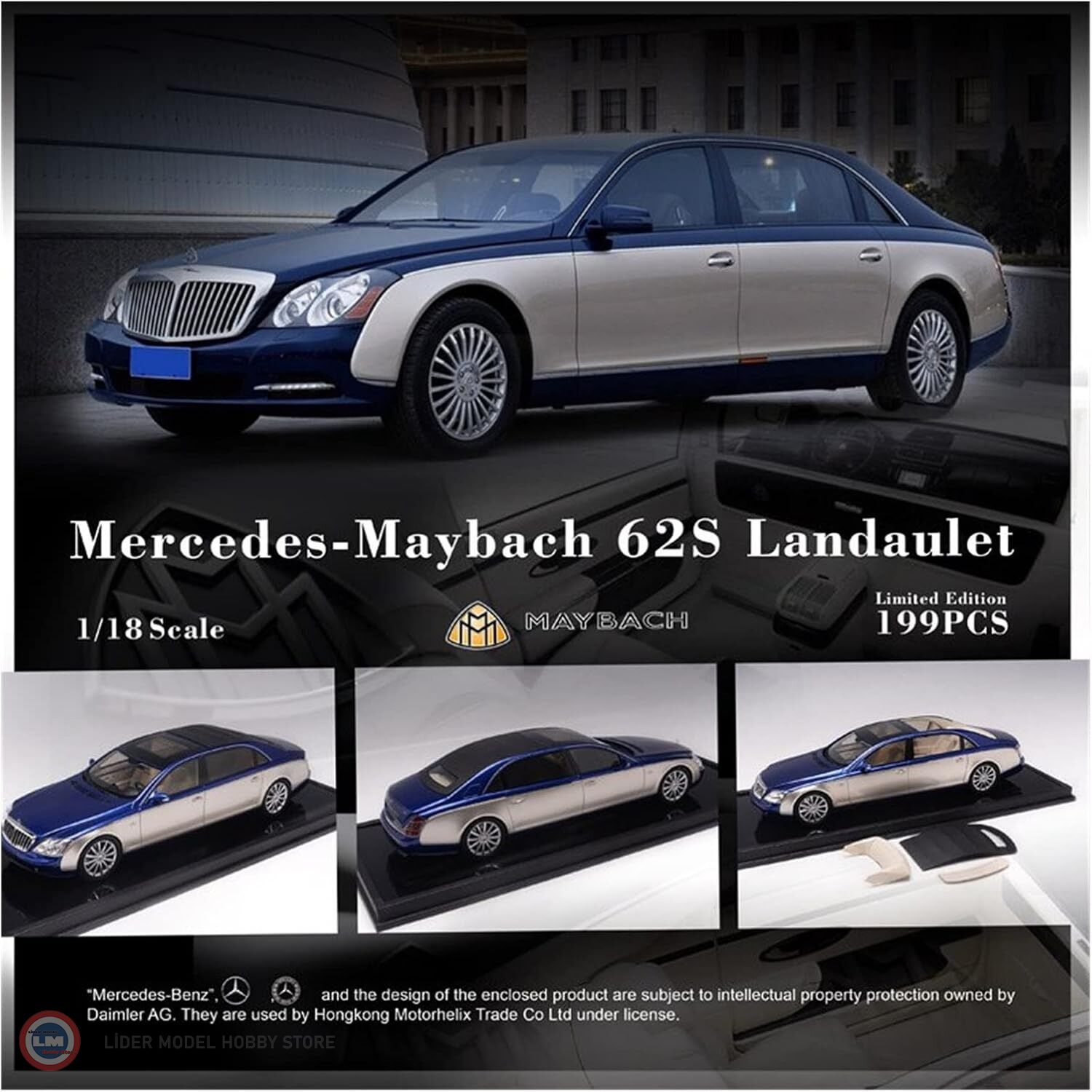 1:18 MotorHelix Mercedes Benz Maybach 62S Landaulet 199 Limitli