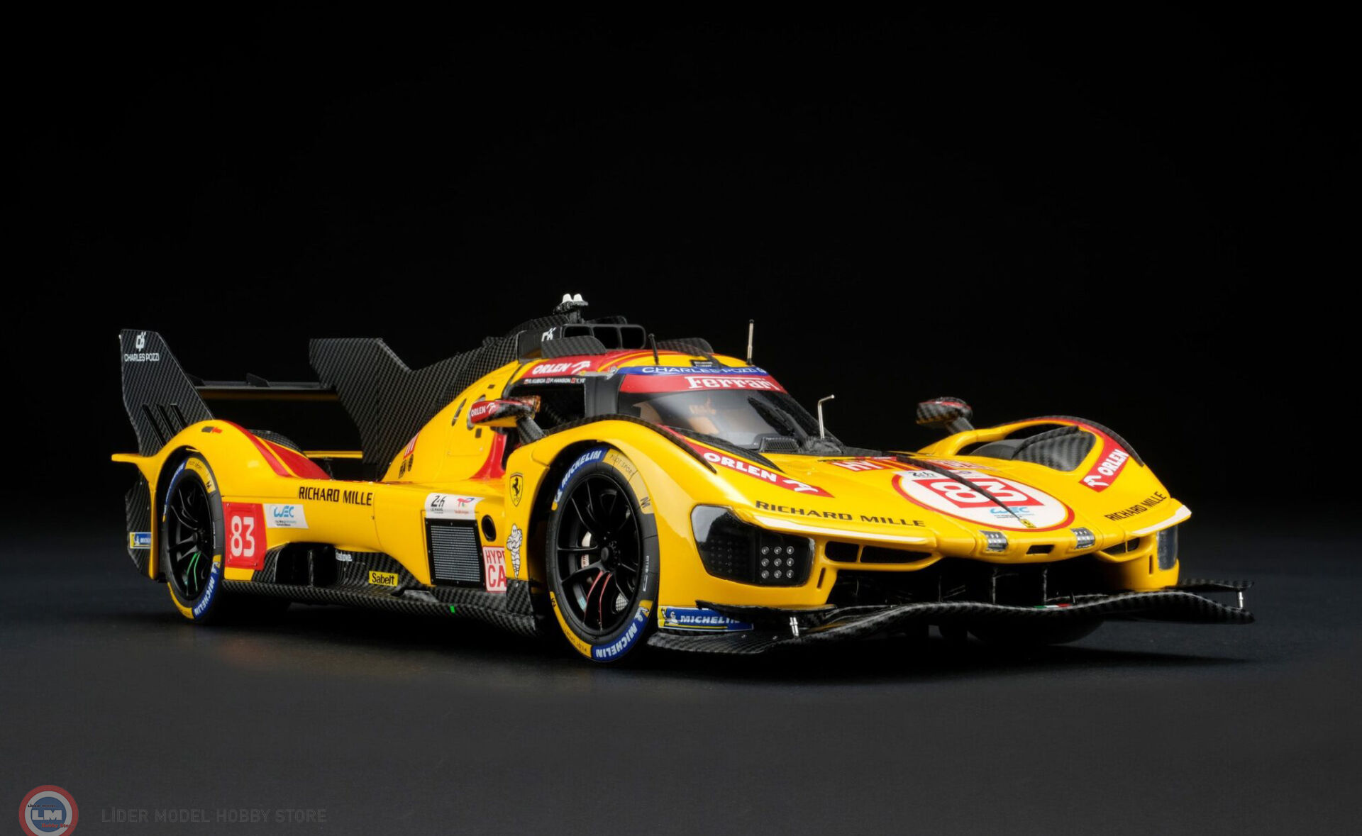 1:18 Amalgam Ferrari 499P - Hypercar #83 Le Mans Winner 2025 – Yellow
