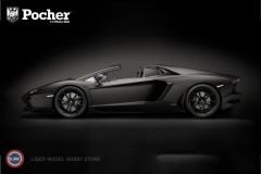 1:8 POCHER  2013 Lamborghini Aventador LP700-4 Roadster Nero Nemesis Maket Kit