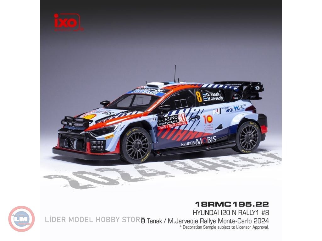1:18 2024 Hyundai i20 N Rally1, #8, WRC, Rally Monte Carlo