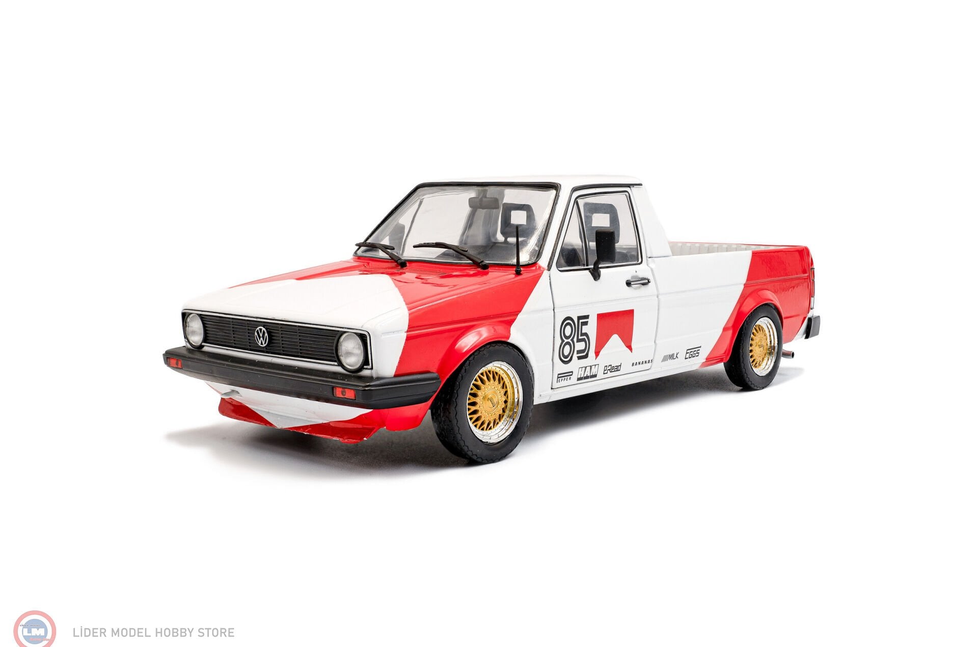 1:18 Solido 1982 Volkswagen Caddy Mk1 Red Cowboy Racing Tribute - red  white