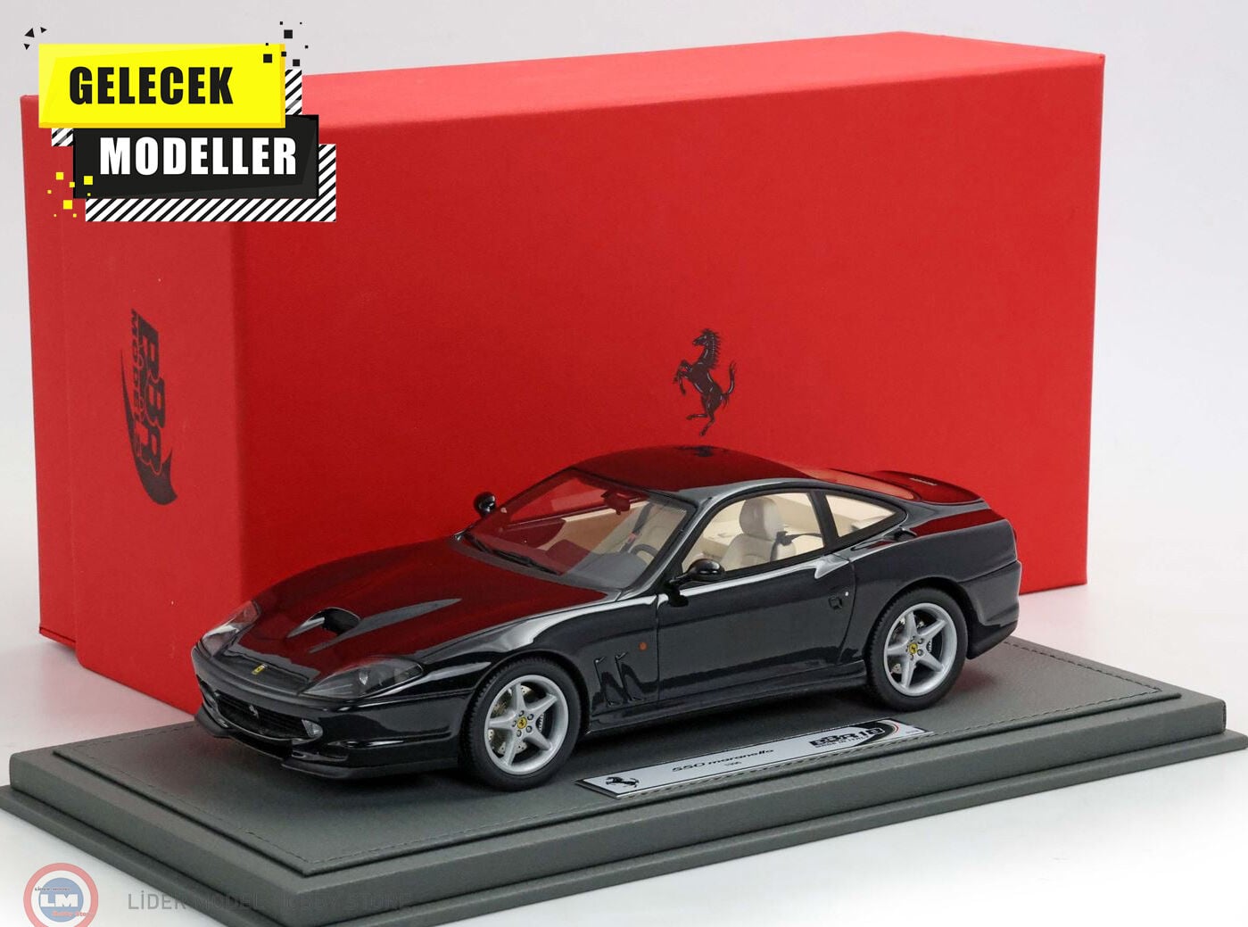 1:18 BBR 1996 Ferrari 550 Maranello (Black with Beige Interior)