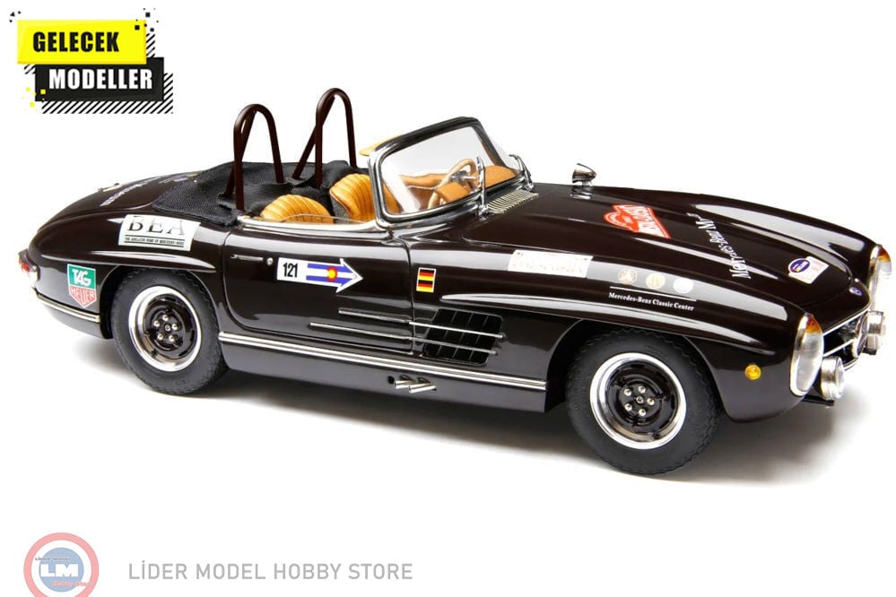 1:18 CMC 1957 Mercedes Benz 300 SL W198 Rallye Roadster Brown