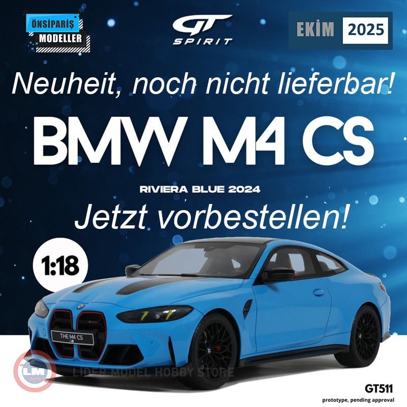 1:18 2024 BMW M4 CS Riviera Blue