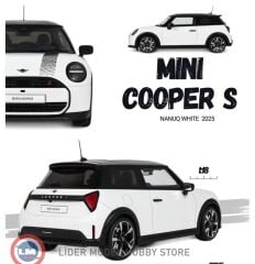 1:18 OTTO 2025 Mini Cooper S F66 Nanuq White