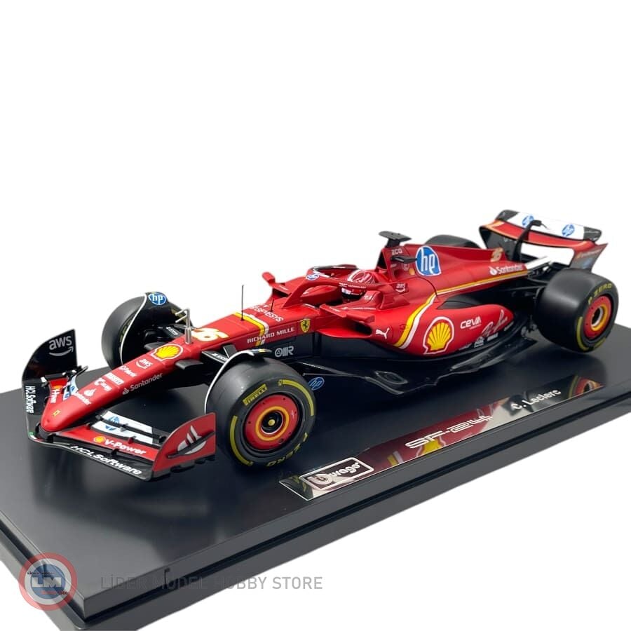1:18 Burago Ferrari SF-24 #16 CHARLES LECLERC - 4th ITALY GP IMOLA 2024