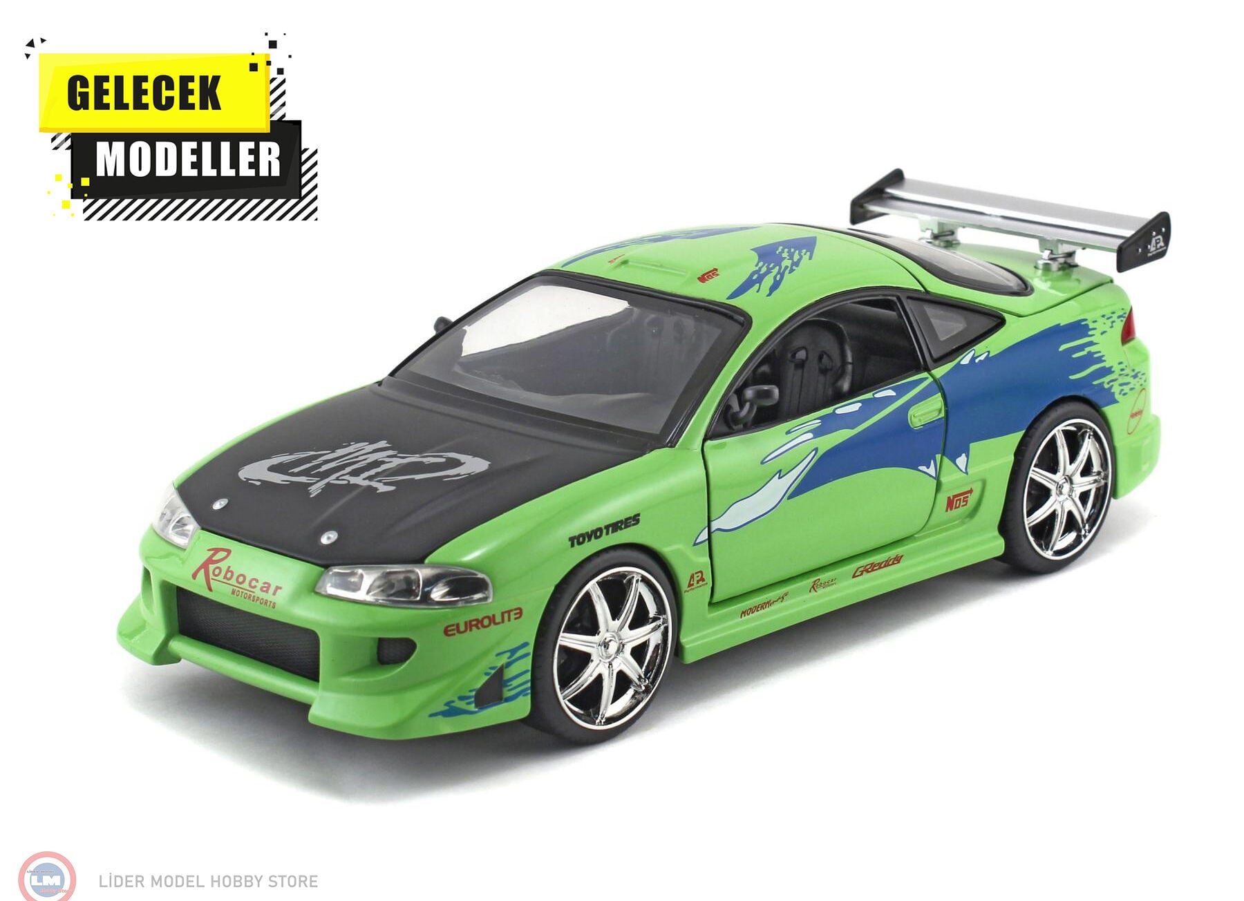 1:24 Jada 2001 Brian's Mitsubishi Eclipse Green The Fast & Furious