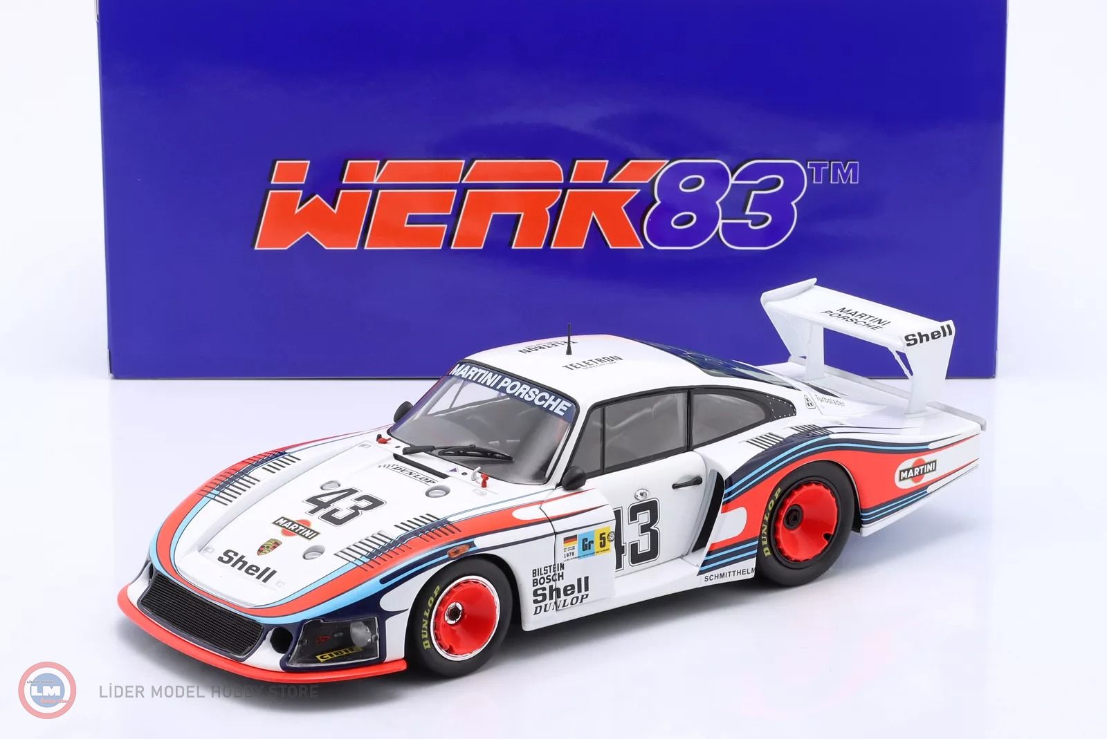 1:18 WERK83 Porsche 93578 Moby Dick Martini Racing #43 8th-24h LeMans 1978