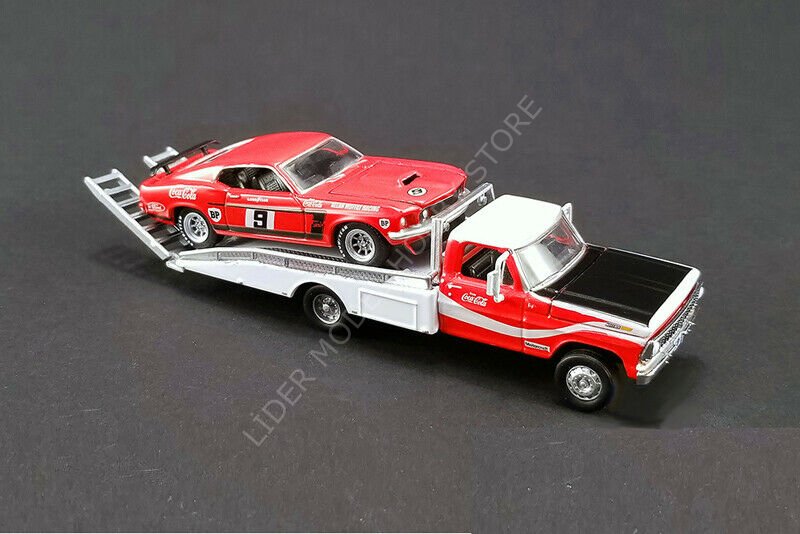 1:64 1969 Ford F-350 Ramp Truck 1969 Boss 302 Trans Am #9 Mustang Allan Moffat's