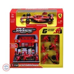 1:43 Burago Ferrari F1 SF-24 DIORAMA GARAGE PIT-STOP #55 CARLOS SAINZ