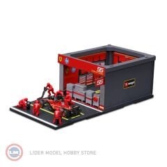 1:43 Burago Ferrari F1 SF-24 DIORAMA GARAGE PIT-STOP #55 CARLOS SAINZ