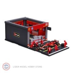 1:43 Burago Ferrari F1 SF-24 DIORAMA GARAGE PIT-STOP #55 CARLOS SAINZ
