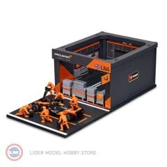 1:43 Burago McLaren Formula 1 MCL38 Diorama Garage Pit-Stop #4 2024 Lando Norris