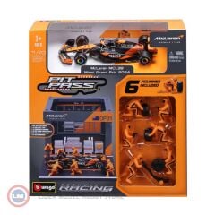 1:43 Burago McLaren Formula 1 MCL38 Diorama Garage Pit-Stop #81 2024 Oscar Piastri