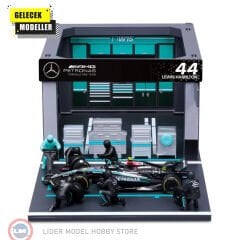 1:43 Burago Mercedes Benz F1 W14 EQ PERFORMANCE DIORAMA GARAGE PIT-STOP #44 SEASON LEWIS HAMILTON