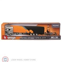 1:43 Burago Mercedes Benz ACTROS + TRAILER + Mclaren MCL 38 #4 LANDO NORRIS 2024