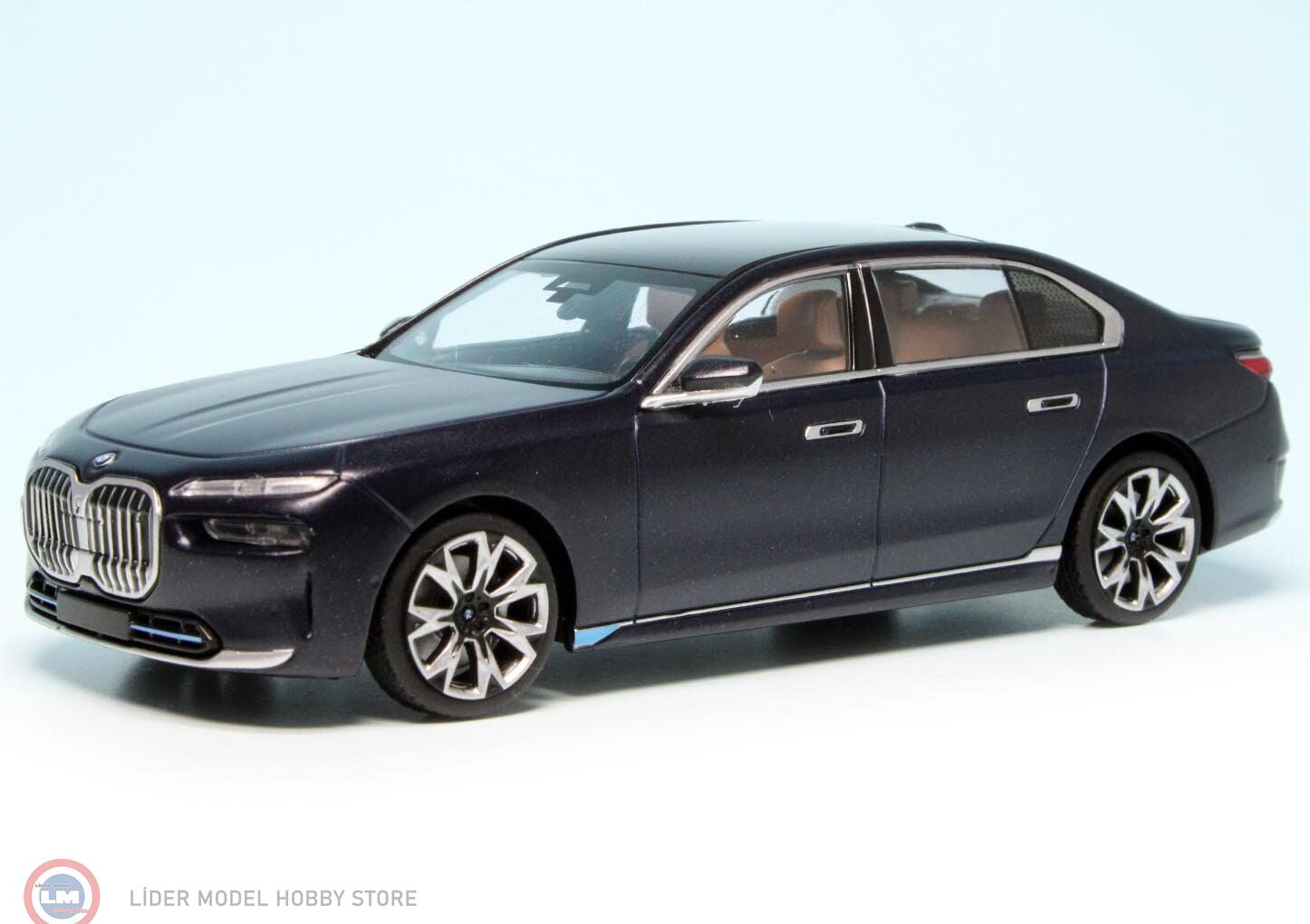 1:43 Minichamps 2023 BMW i7 - tansanitblau metallic