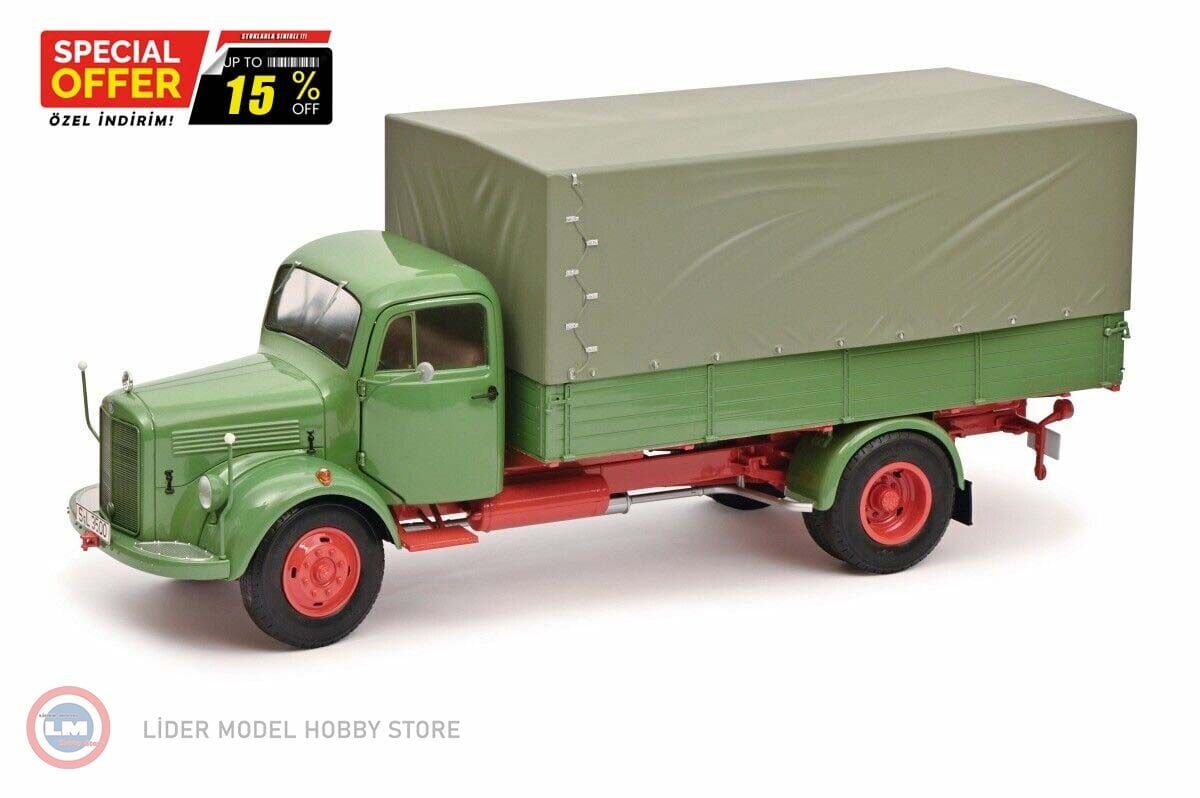 1:18 Schuco 1950 Mercedes Benz L3500 Flatbed truck with tarpaulin