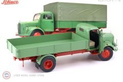 1:18 Schuco 1950 Mercedes Benz L3500 Flatbed truck with tarpaulin