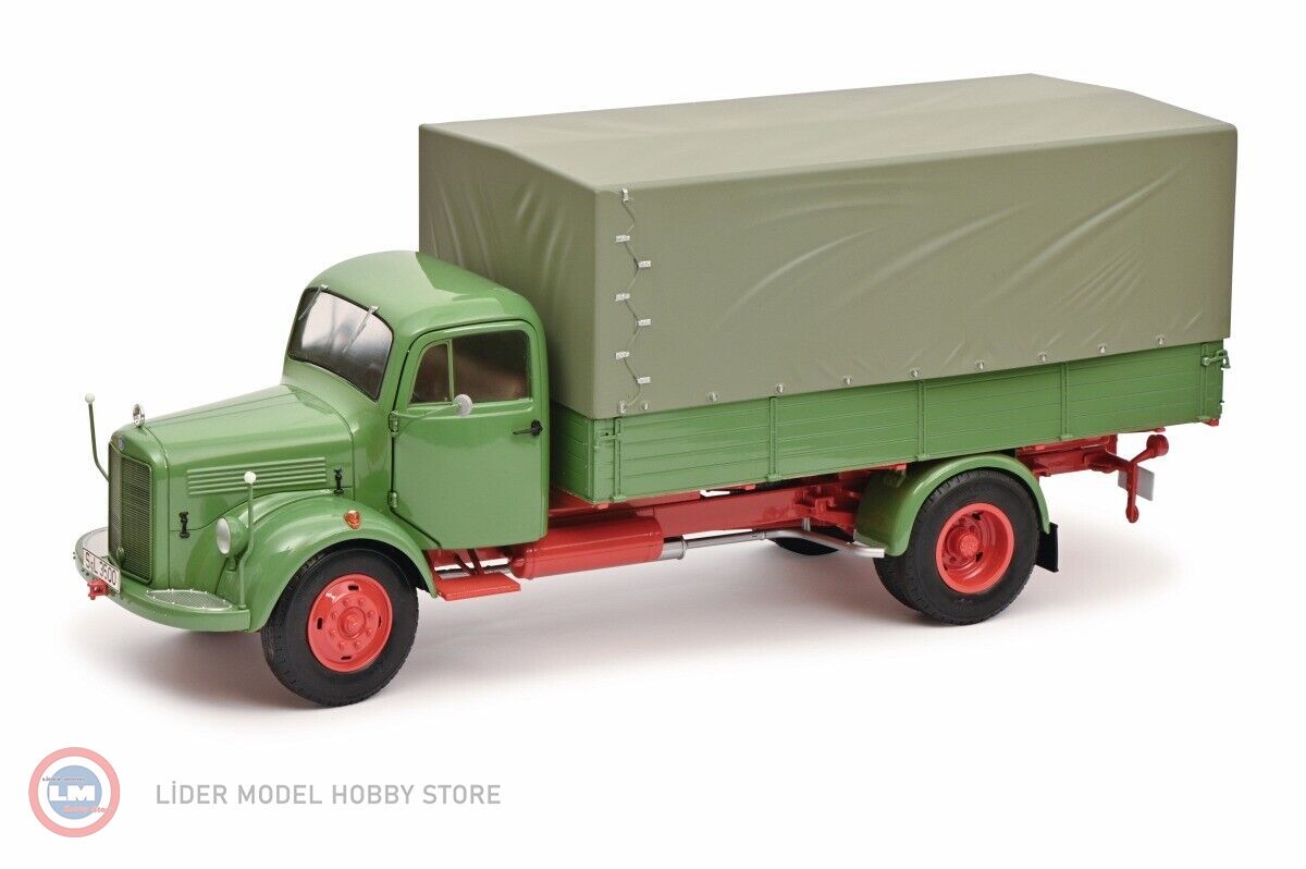 1:18 Schuco 1950 Mercedes Benz L3500 Flatbed truck with tarpaulin