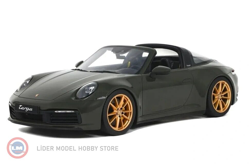1:18 2020 PORSCHE 911 (992) TARGA 4S PTS - BLACK OLIVE GREEN