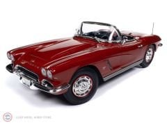 1:18 AutoWorld 1962 Chevy Corvette Convertible Hemmings Dark Red