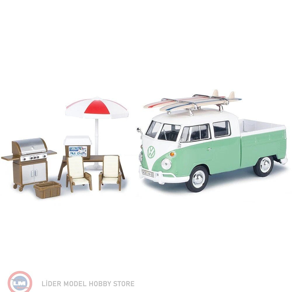 1:24 Motormax Volkswagen T1 TYPE 2 DOUBLE CAB PICK UP - SET