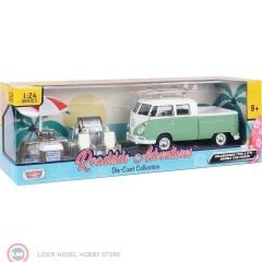 1:24 Motormax Volkswagen T1 TYPE 2 DOUBLE CAB PICK UP - SET
