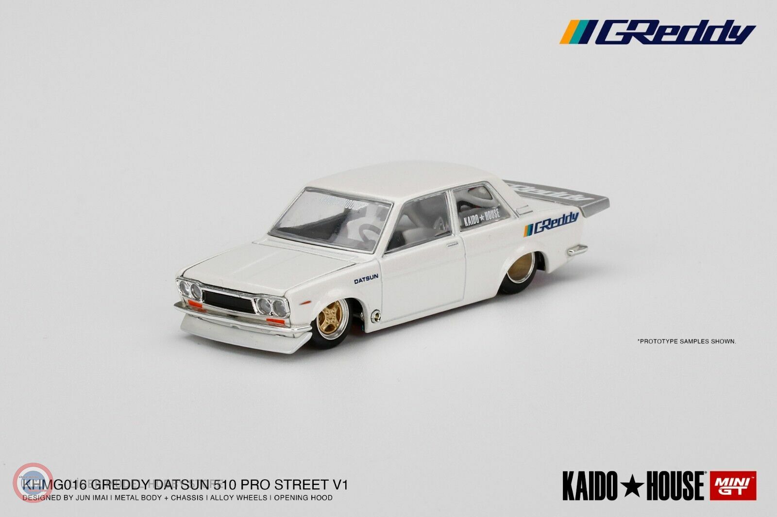 1:64 Mini GT Kaido Datsun 510 Pro Street Greddy- Kaido House